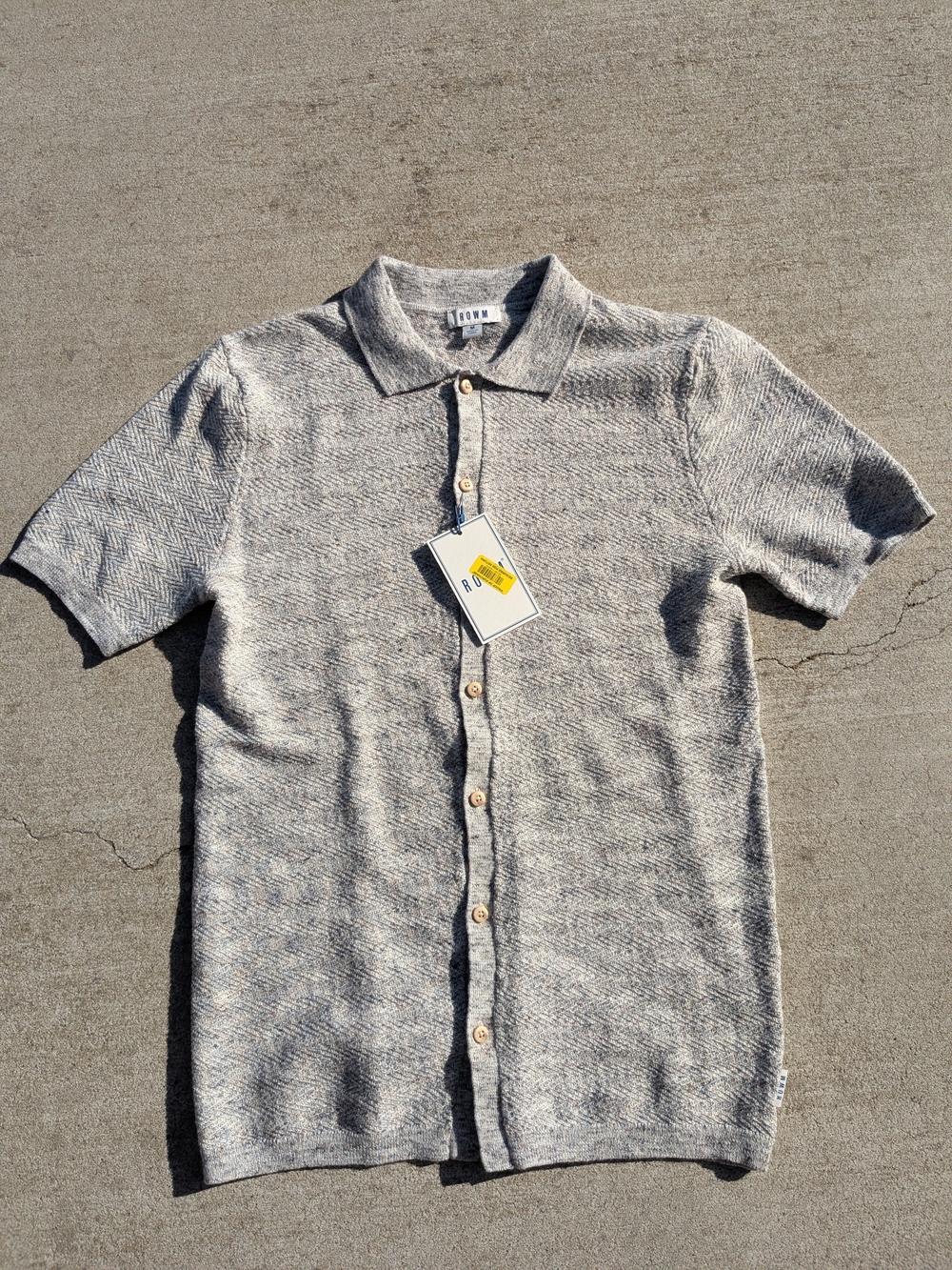 ROWM Men's Cotton Blend Short Sleeve button up